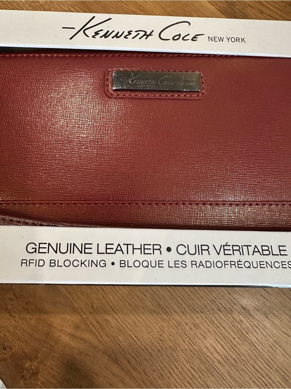 Kenneth Cole Leather RFID Wallet in Red